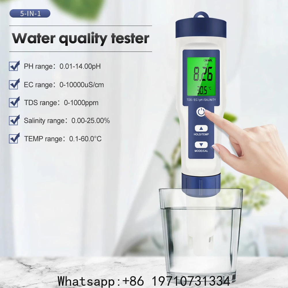 Water Testing Kit - 5 In 1 Digital PH Meter