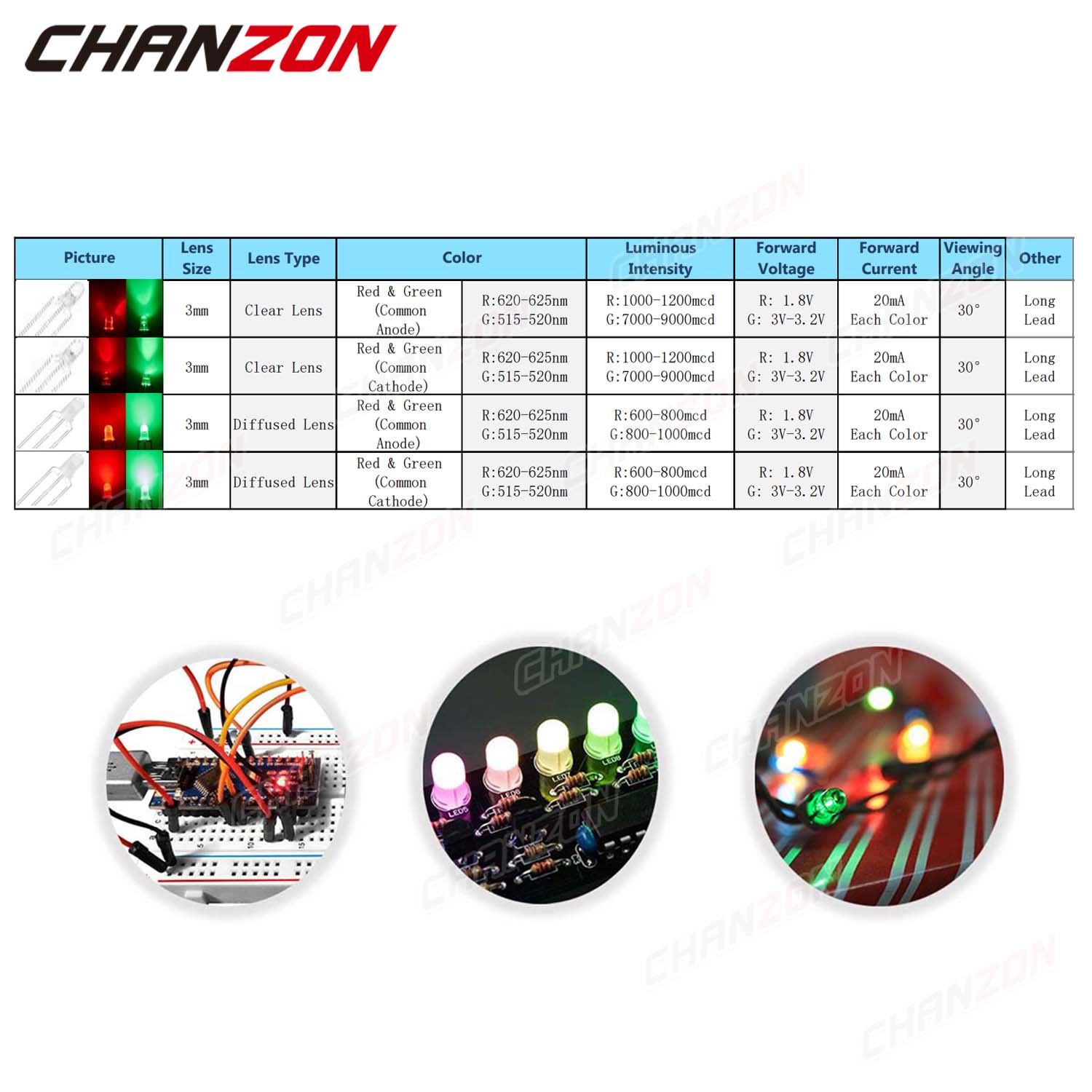 Bicolor 3 mm LED Light Emittin - огляд і ціна Science And Hobby