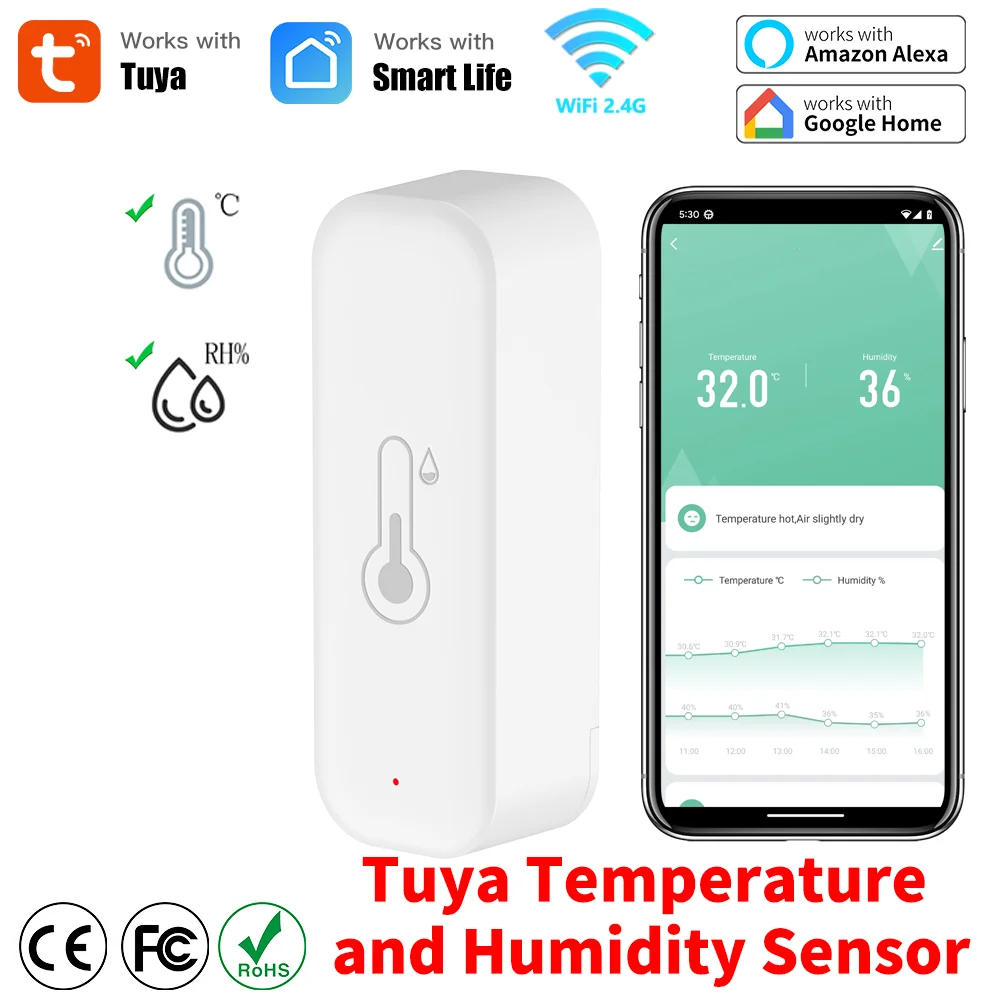 Tuya WiFi Temperature and Humi - огляд і ціна Weather Station Indoor
