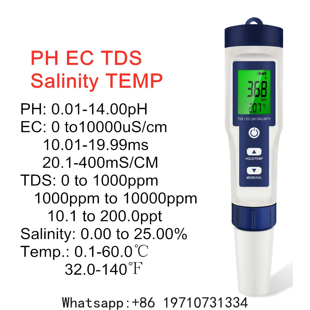 5 In 1 Digital PH Meter TDS EC - огляд і ціна Water Testing Kit