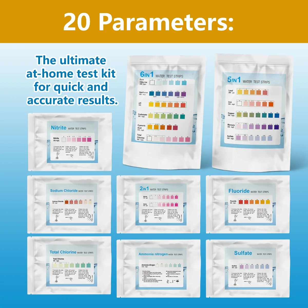 YAGO 20 in 1 Water Test Strips - огляд і ціна Ph Strip Test